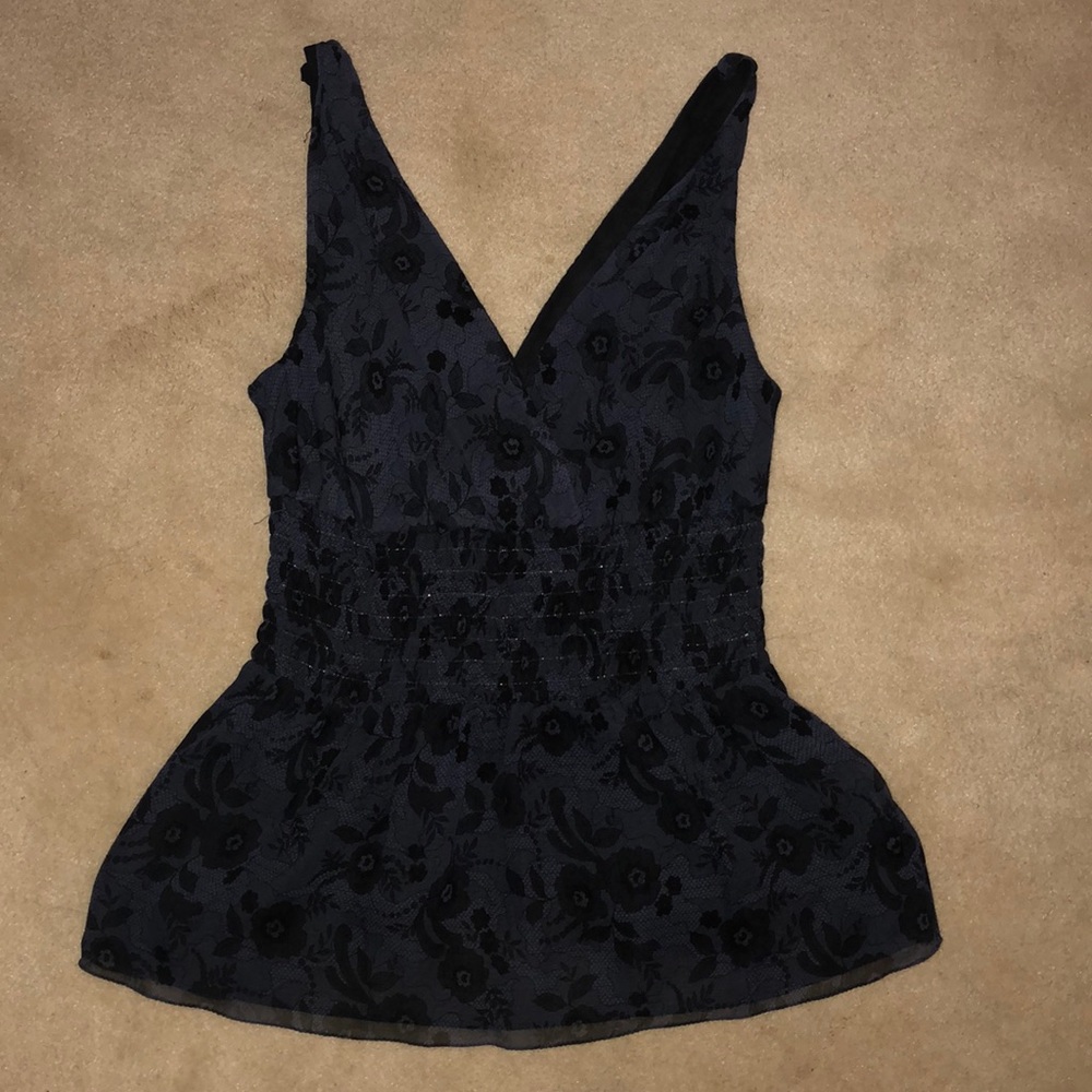 Black/ Blue Tank Top Blouse